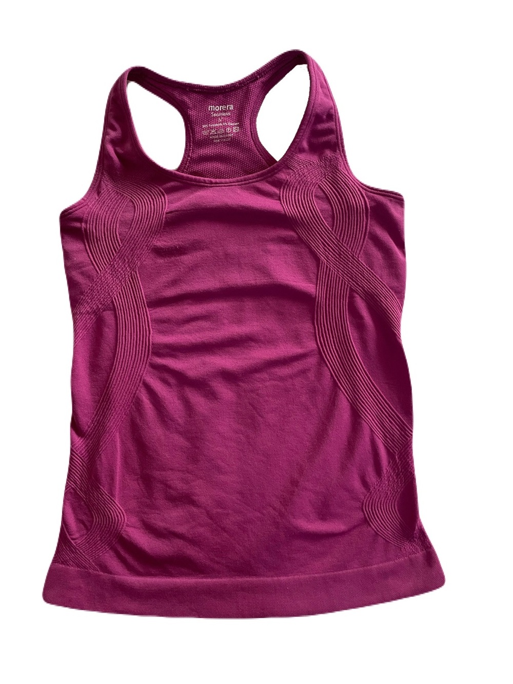 Morera women’s medium seamless workout tank, racerback, shelf bra, raspberry
